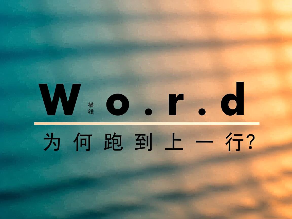 Word横线为何跑到上一行? 第3张 Word横线为何跑到上一行? 第3张