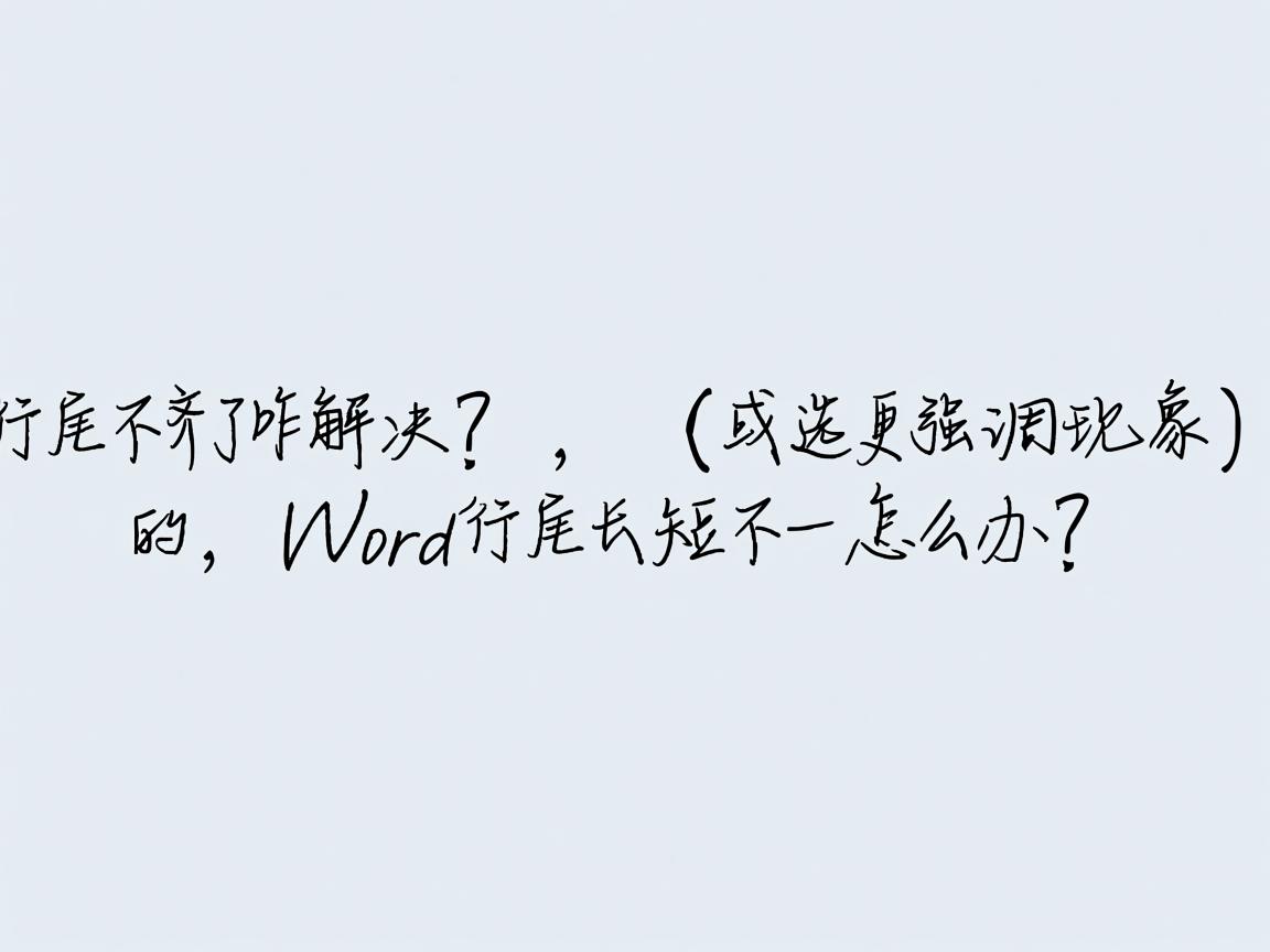 Word行尾对不齐咋解决?,(或选更强调现象的,Word行尾长短不一怎么办?) 第2张 Word行尾对不齐咋解决?,(或选更强调现象的,Word行尾长短不一怎么办?) 第2张