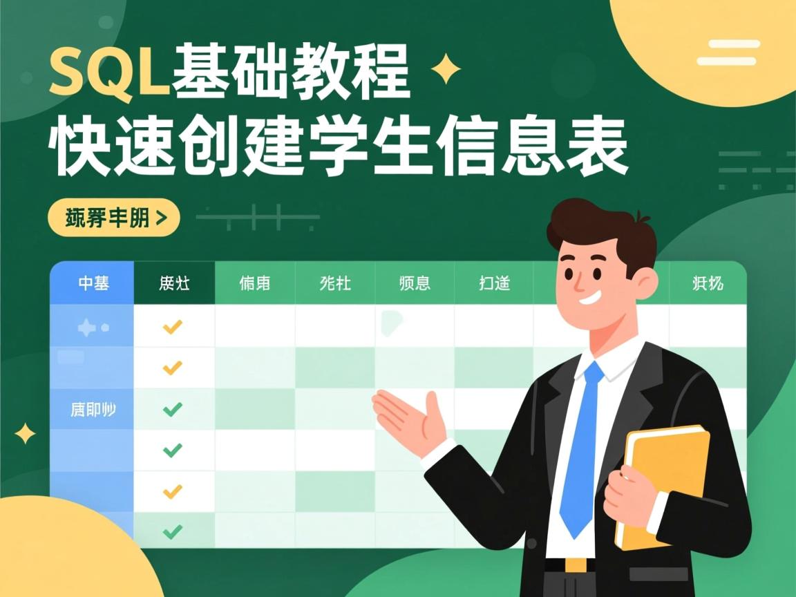 SQL零基础教程，快速创建学生信息表