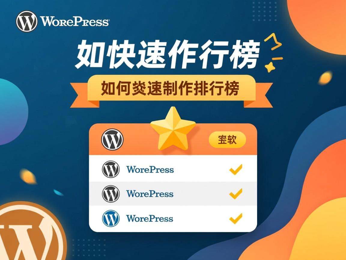 WordPress如何快速制作排行榜 第1张 WordPress如何快速制作排行榜 第1张