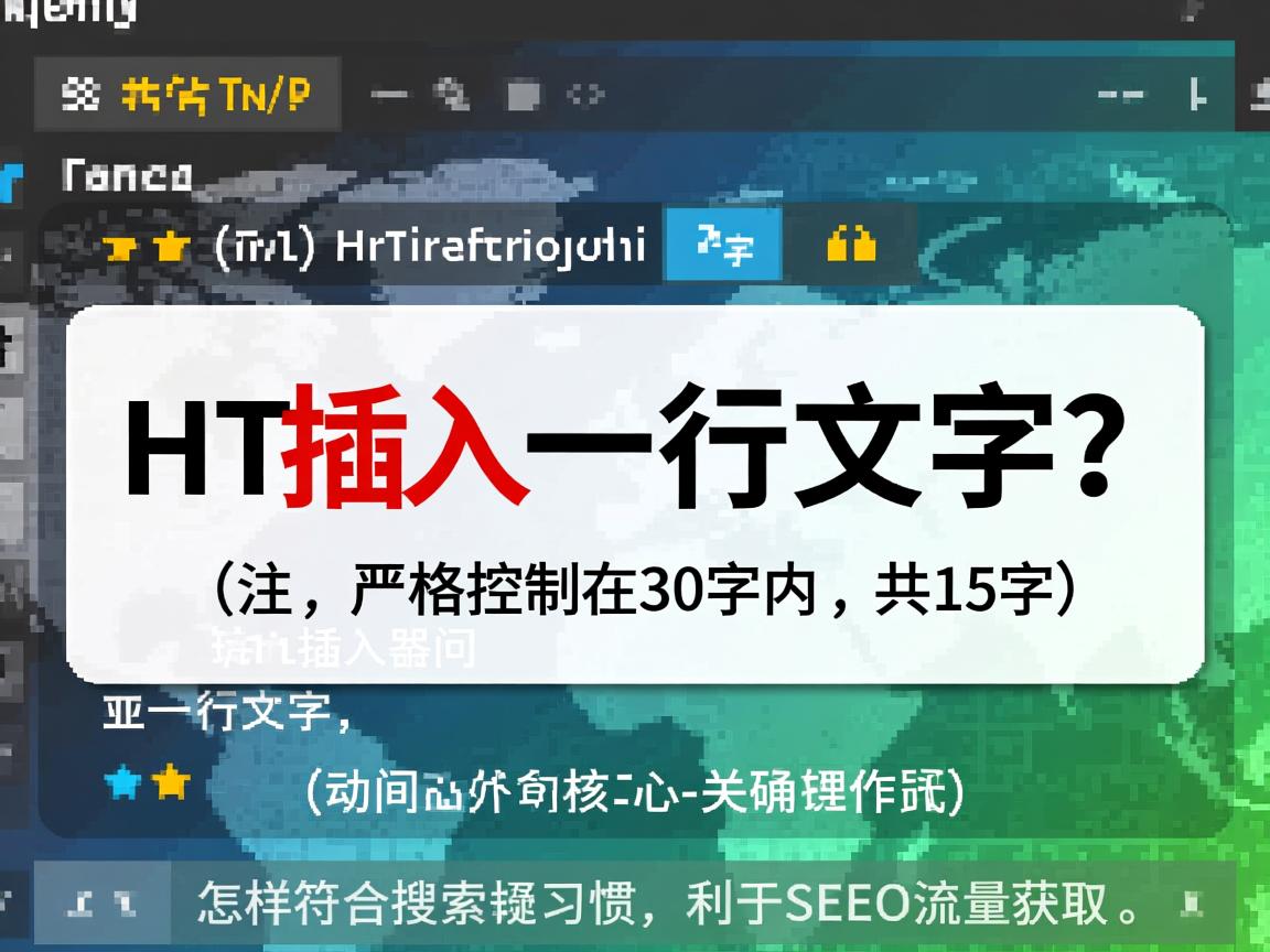 HTML怎样插入一行文字?,(注,严格控制在30字内,共15字。采用疑问句式,包含核心关键词HTML和一行文字,动词插入明确操作意图,怎样符合搜索习惯,利于SEO流量获取。) 第2张 HTML怎样插入一行文字?,(注,严格控制在30字内,共15字。采用疑问句式,包含核心关键词HTML和一行文字,动词插入明确操作意图,怎样符合搜索习惯,利于SEO流量获取。) 第2张