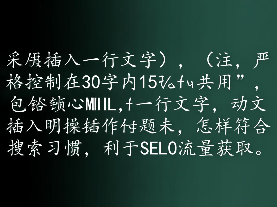HTML怎样插入一行文字?,(注,严格控制在30字内,共15字。采用疑问句式,包含核心关键词HTML和一行文字,动词插入明确操作意图,怎样符合搜索习惯,利于SEO流量获取。) 第3张 HTML怎样插入一行文字?,(注,严格控制在30字内,共15字。采用疑问句式,包含核心关键词HTML和一行文字,动词插入明确操作意图,怎样符合搜索习惯,利于SEO流量获取。) 第3张