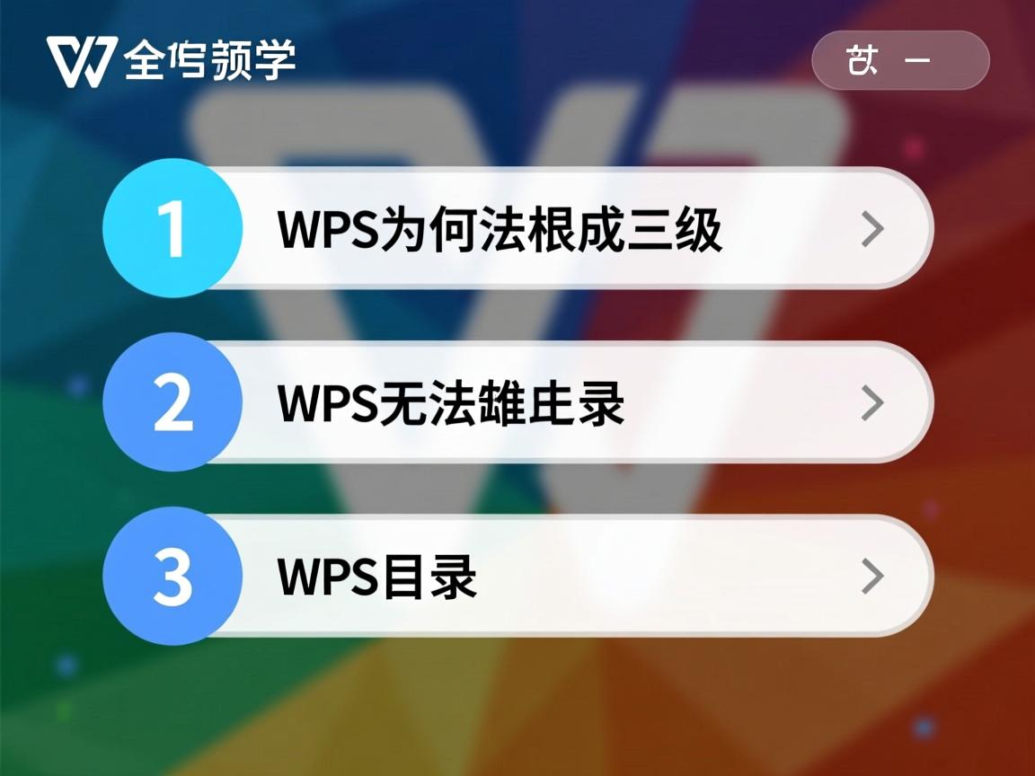WPS为何无法生成三级目录? 第2张 WPS为何无法生成三级目录? 第2张