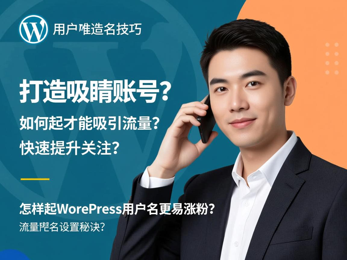 WordPress用户名起名技巧，打造吸睛账号？，WordPress用户名如何起才能吸引流量？，WordPress用户名起法，快速提升关注？，怎样起WordPress用户名更易涨粉？，WordPress用户名设置秘诀，流量暴涨？