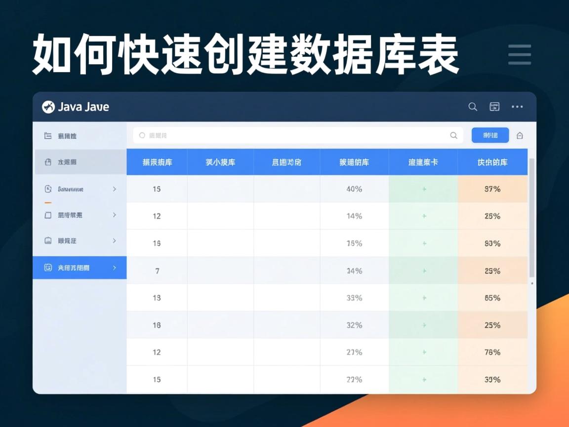 Java如何快速创建数据库表? 第1张 Java如何快速创建数据库表? 第1张