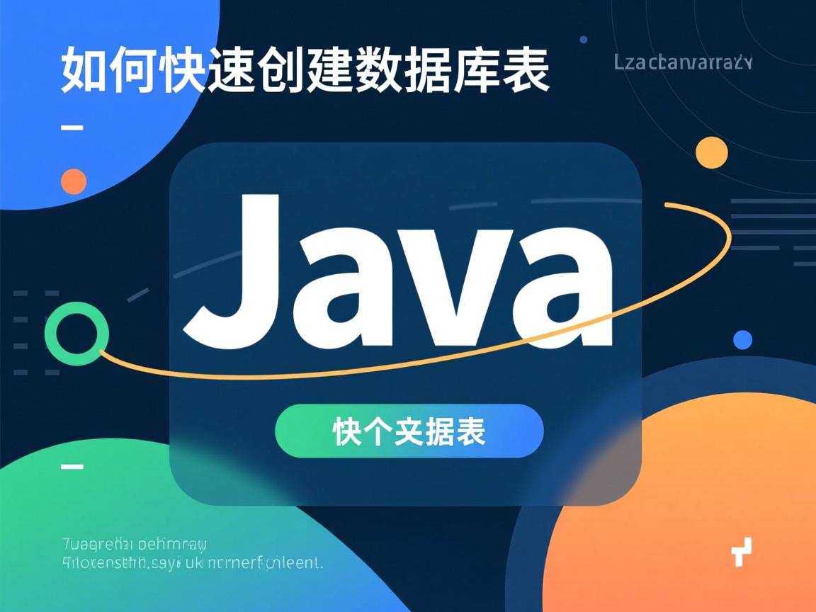 Java如何快速创建数据库表? 第3张 Java如何快速创建数据库表? 第3张