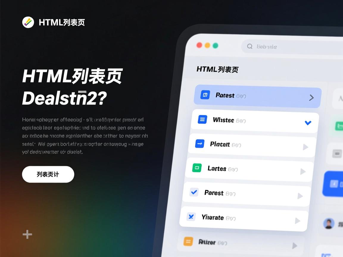 如何设计高效的HTML列表页?,HTML列表页设计有哪些实用技巧?,列表页设计如何提升用户体验?,响应式列表页如何实现?,HTML列表页布局如何优化? 第3张 如何设计高效的HTML列表页?,HTML列表页设计有哪些实用技巧?,列表页设计如何提升用户体验?,响应式列表页如何实现?,HTML列表页布局如何优化? 第3张