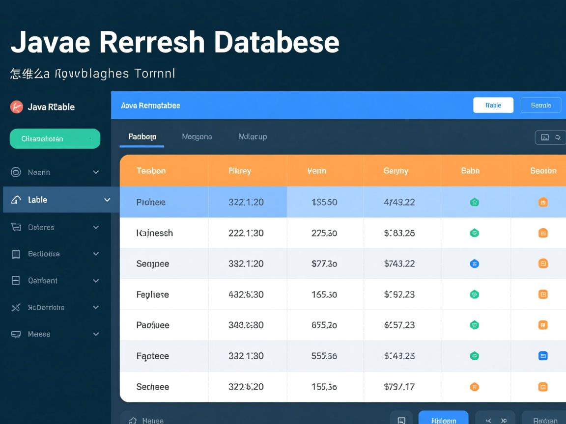 java jtable 怎么刷新数据库 第2张 java jtable 怎么刷新数据库 第2张