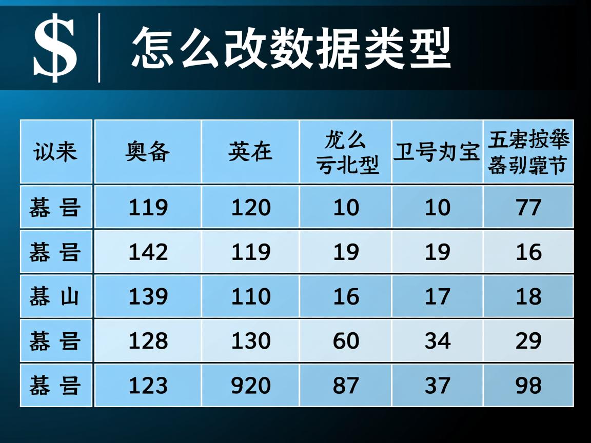 数据库表中怎么改数据类型 第2张 数据库表中怎么改数据类型 第2张
