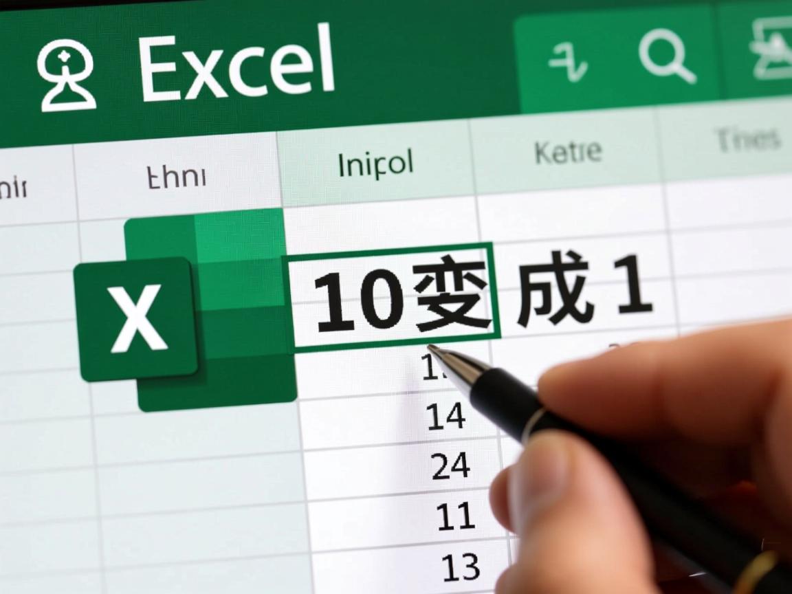 为什么在excel输10会变成1  第1张