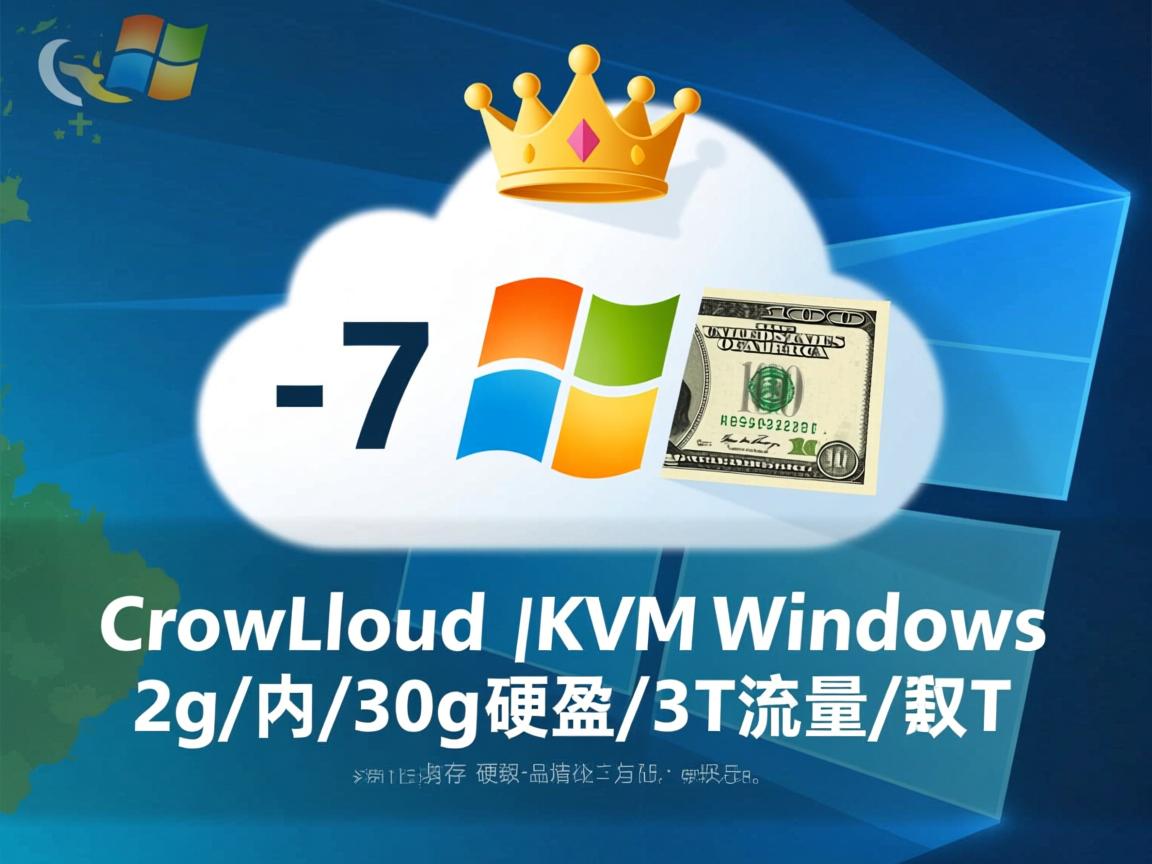 crowncloud-7美元/KVM/2g内存/30g硬盘/3T流量/Windows  第2张
