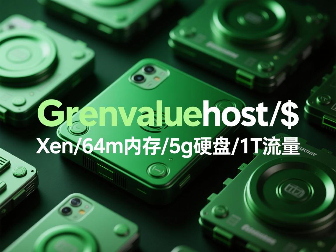greenvaluehost-1$/Xen/64m内存/5g硬盘/1T流量