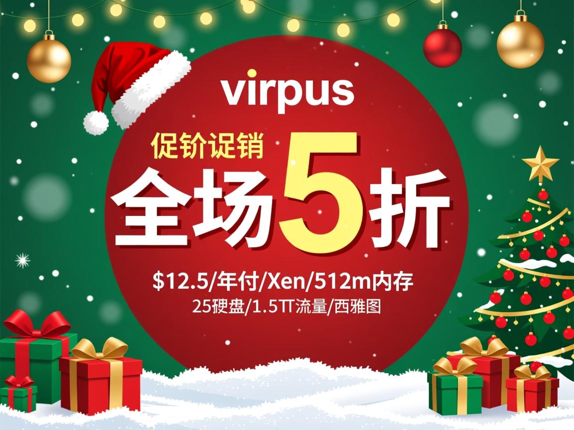 圣诞促销全场5折：virpus-$12.5/年付/Xen/512m内存/25硬盘/1.5T流量/西雅图  第2张