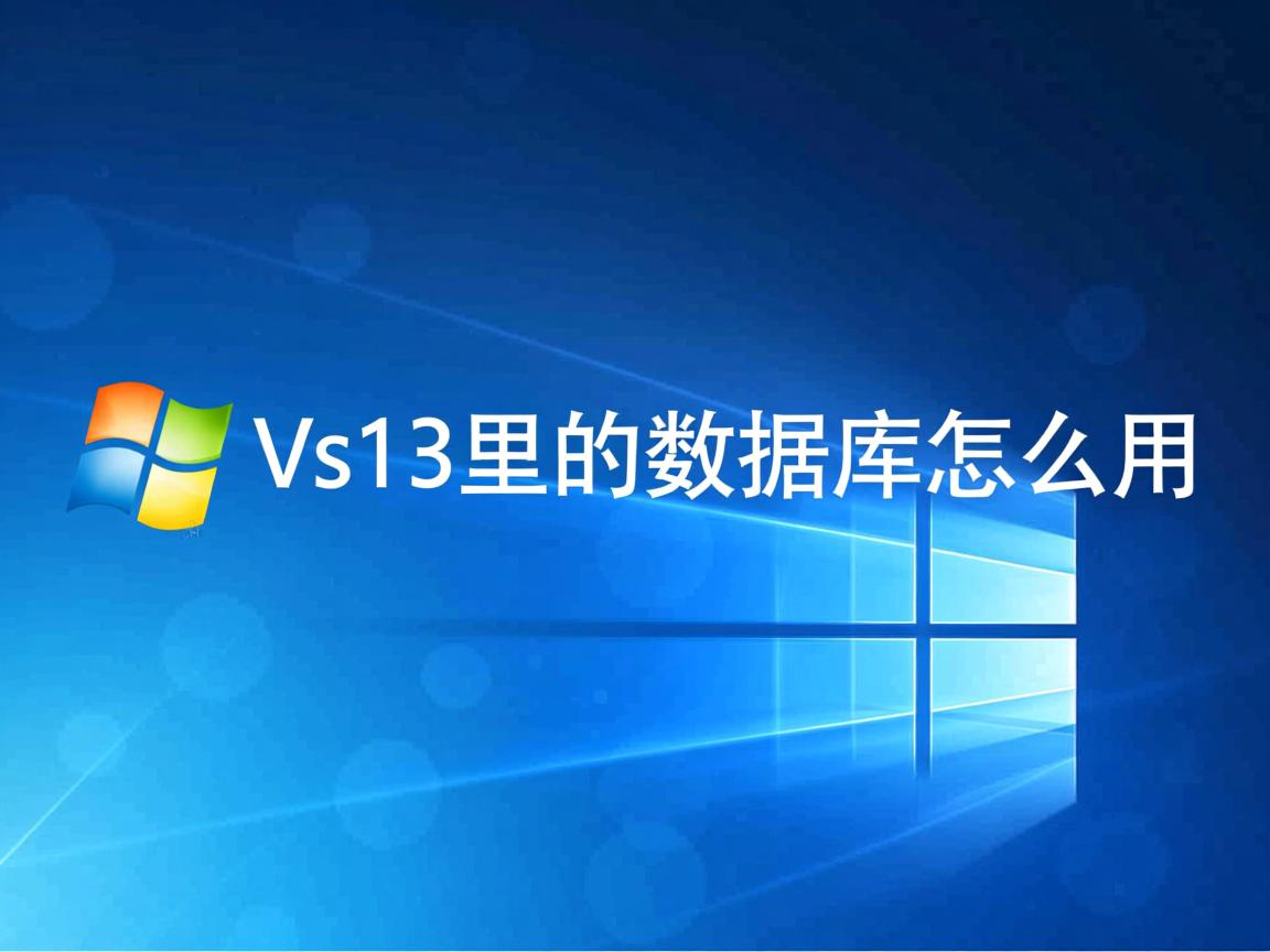 vs2013里的数据库怎么用  第1张