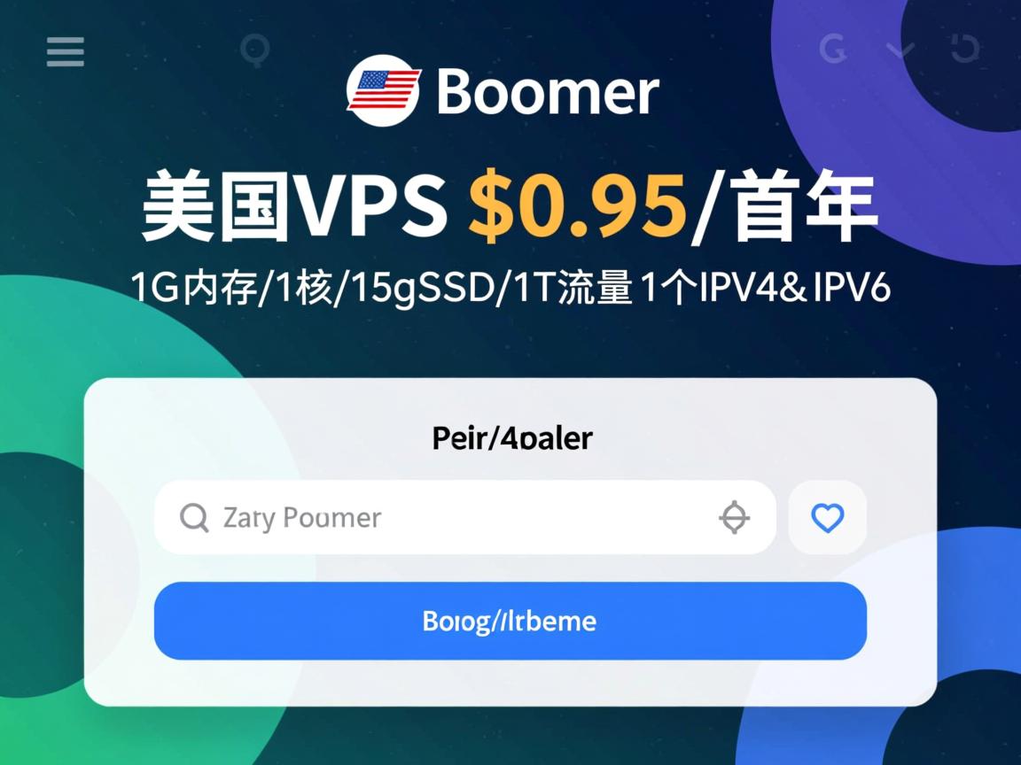 boomer：美国VPS，$0.95/首年，1G内存/1核/15gSSD/1T流量，1个IPv4& IPv6  第2张