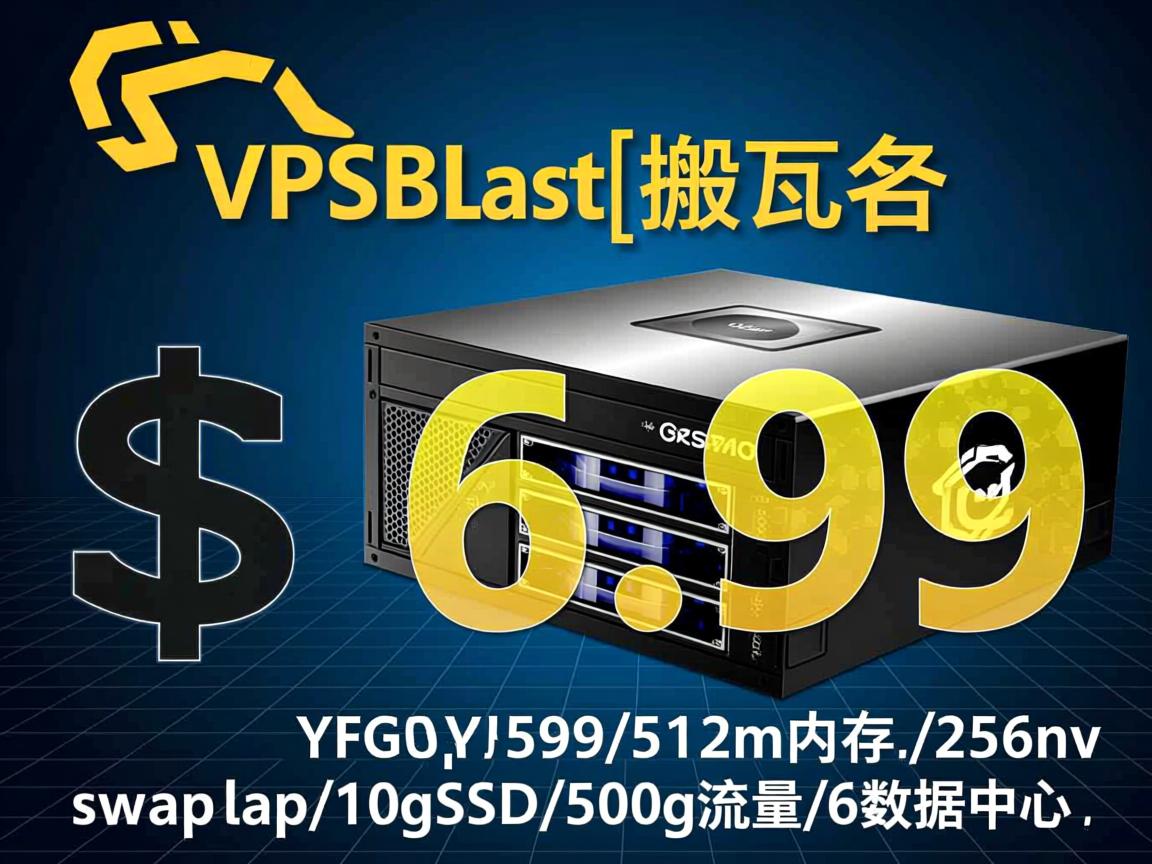 VPSBlast[搬瓦工]-$6.99/512m内存/256mvswap/10gSSD/500g流量/6数据中心