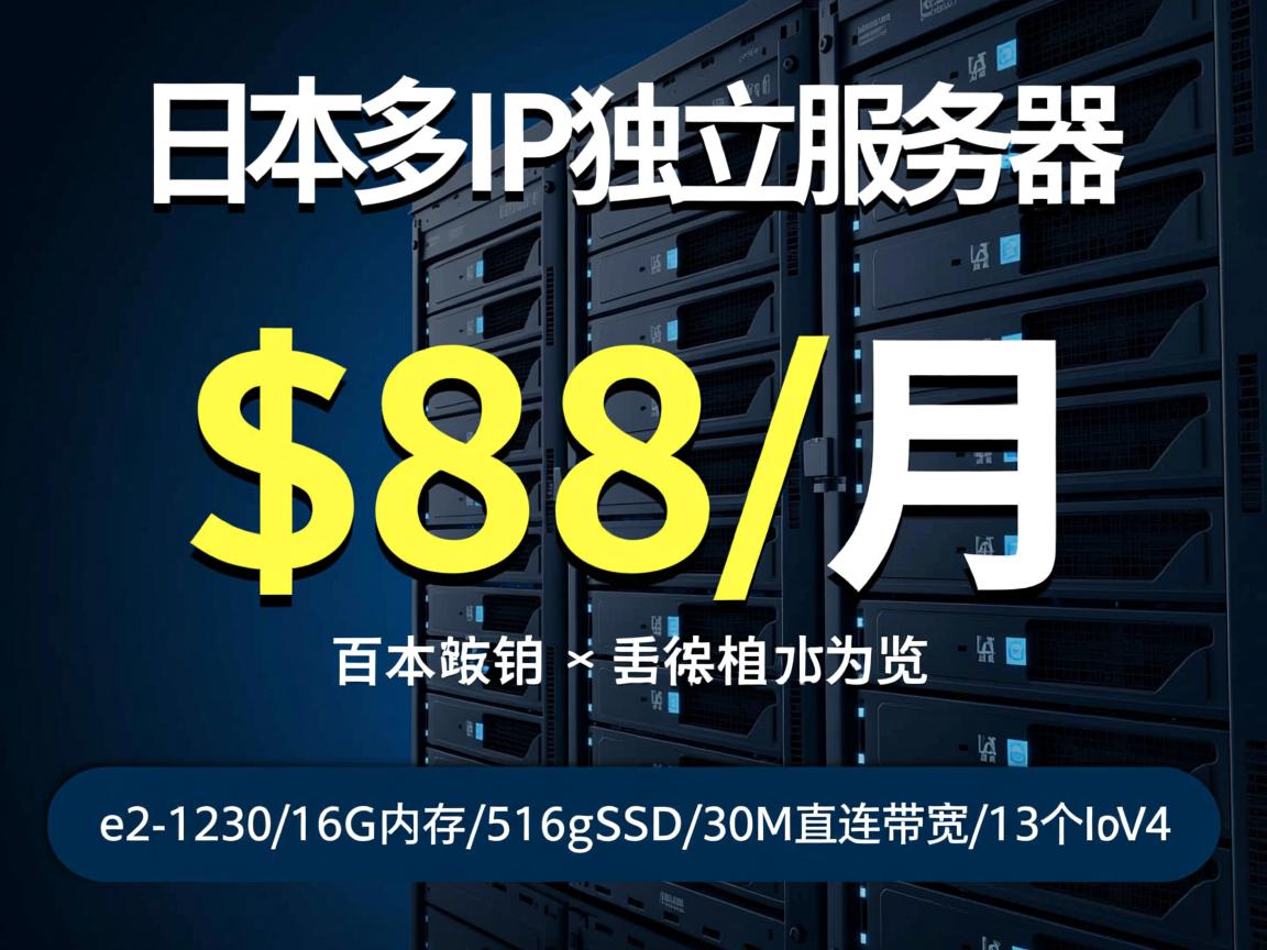 imidc：日本多IP独立服务器，$88/月，e3-1230/16G内存/512gSSD/30M直连带宽/13个IPv4  第1张