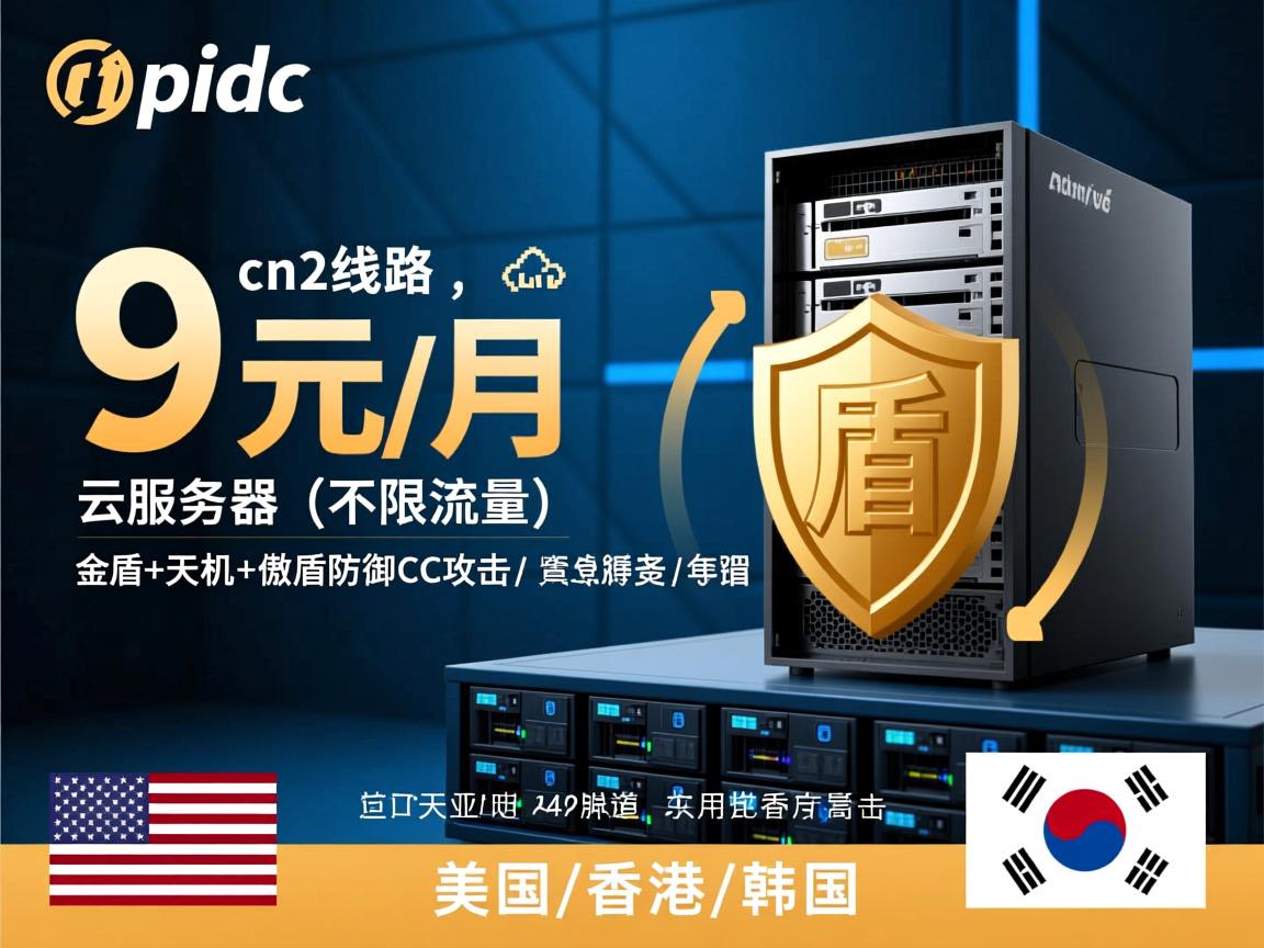 npidc：9元/月，cn2线路（不限流量）云服务器，金盾+天机+傲盾防御CC攻击，美国/香港/韩国  第2张