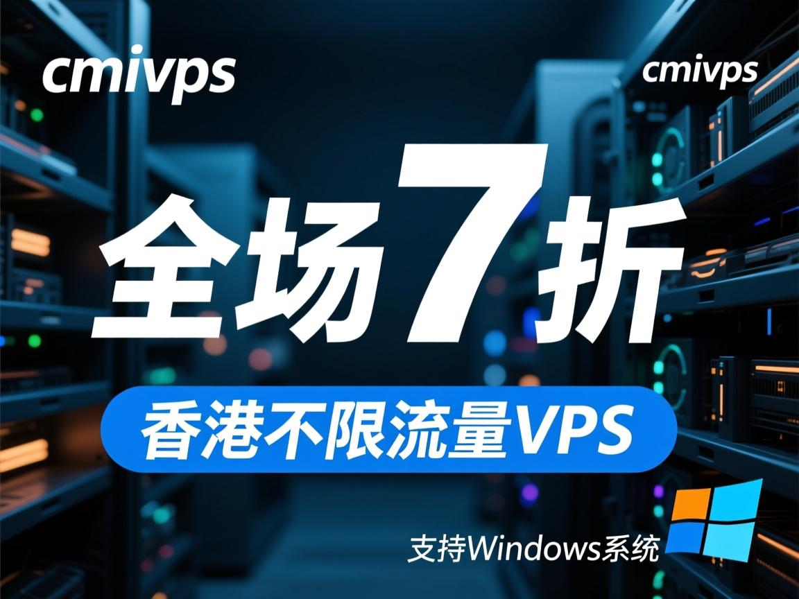 #推荐# cmivps：全场7折，香港不限流量VPS，支持Windows系统