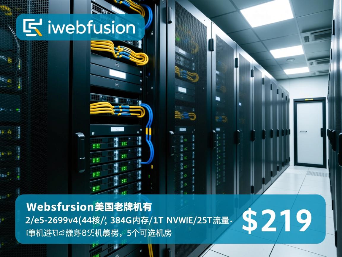 iwebfusion：美国老牌机房，$219，2*e5-2699v4(44核)/384G内存/1T NVMe/25T流量，5个可选机房