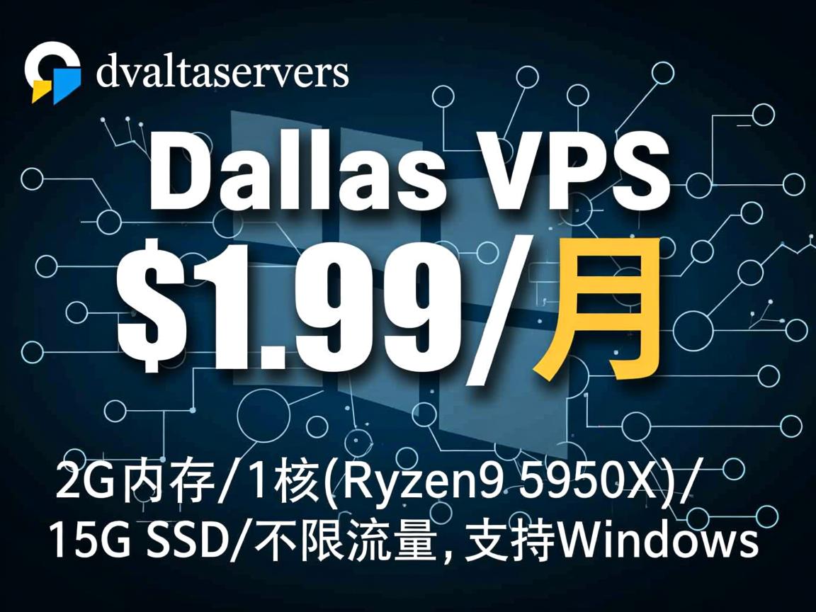 advinservers:达拉斯VPS,$1.99/月,2G内存/1核(Ryzen9 5950X)/15G SSD/不限流量,支持Windows 第3张 advinservers:达拉斯VPS,$1.99/月,2G内存/1核(Ryzen9 5950X)/15G SSD/不限流量,支持Windows 第3张