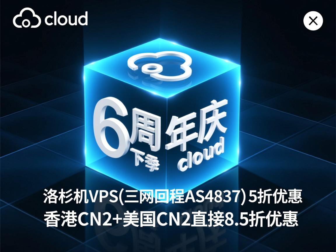 cubecloud：6周年庆，洛杉矶VPS(三网回程AS4837)5折优惠，香港CN2+美国CN2直接8.5折优惠  第2张
