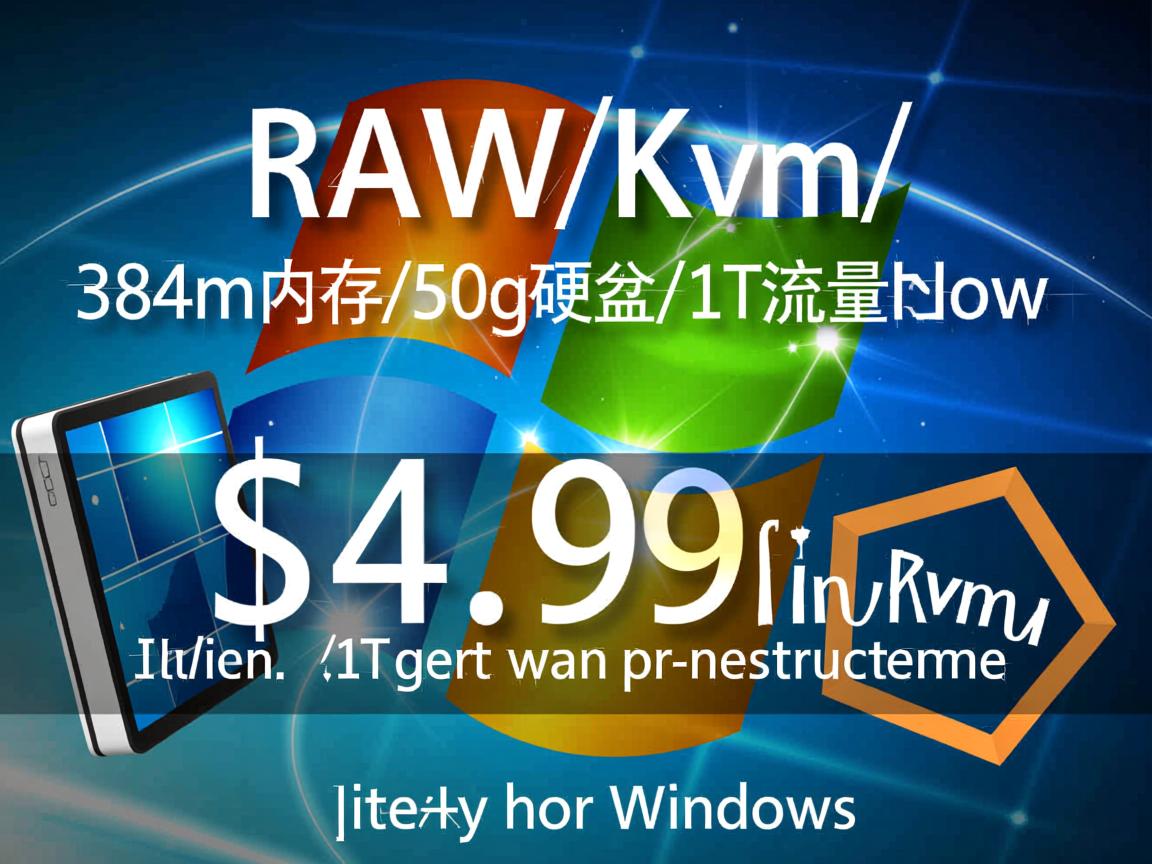 rawvps-$4.99/Kvm/384m内存/50g硬盘/1T流量/windows  第3张
