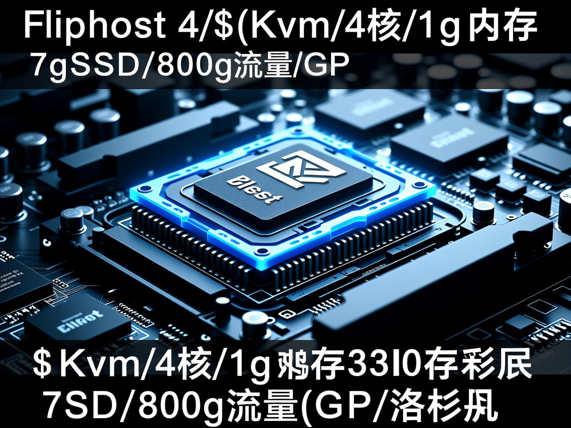 fliphost-4$/Kvm/4核/1g内存/7gSSD/800g流量/G口/洛杉矶