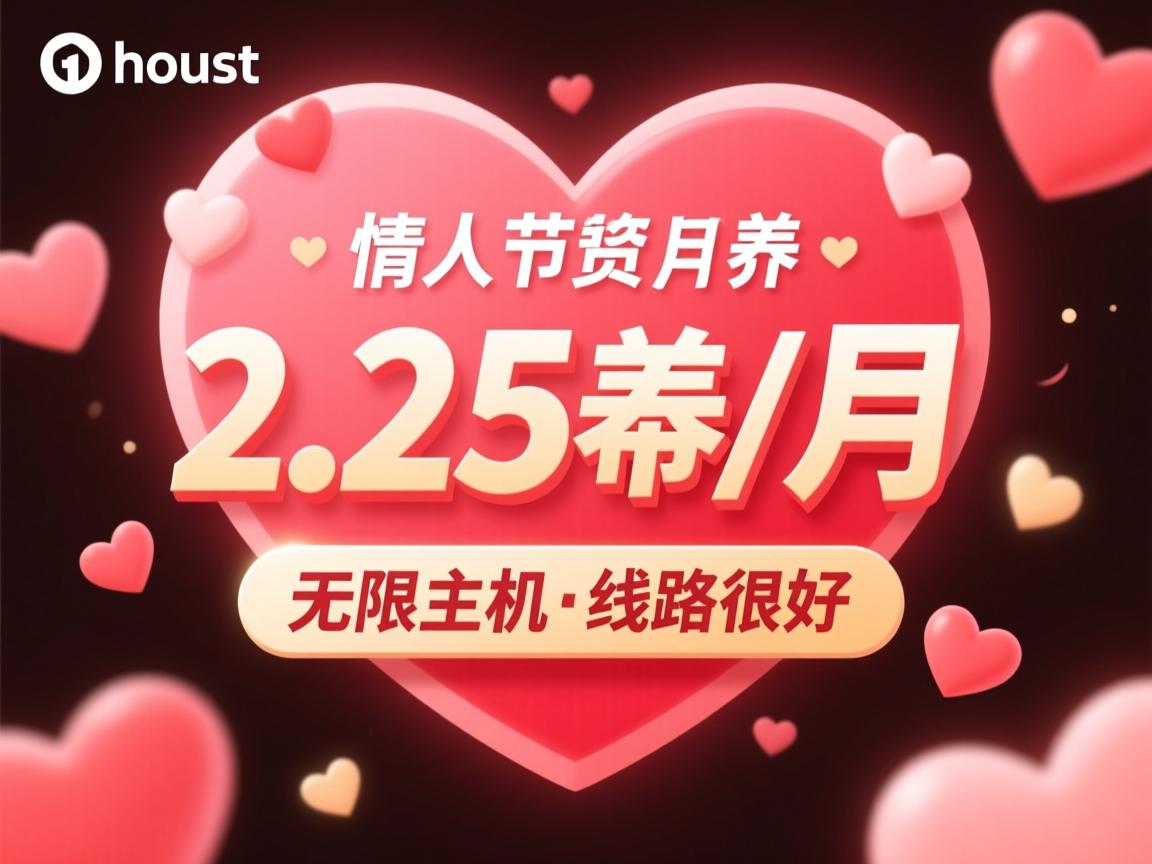 justhost-情人节促销/2.25美元/月 无限主机/线路很好