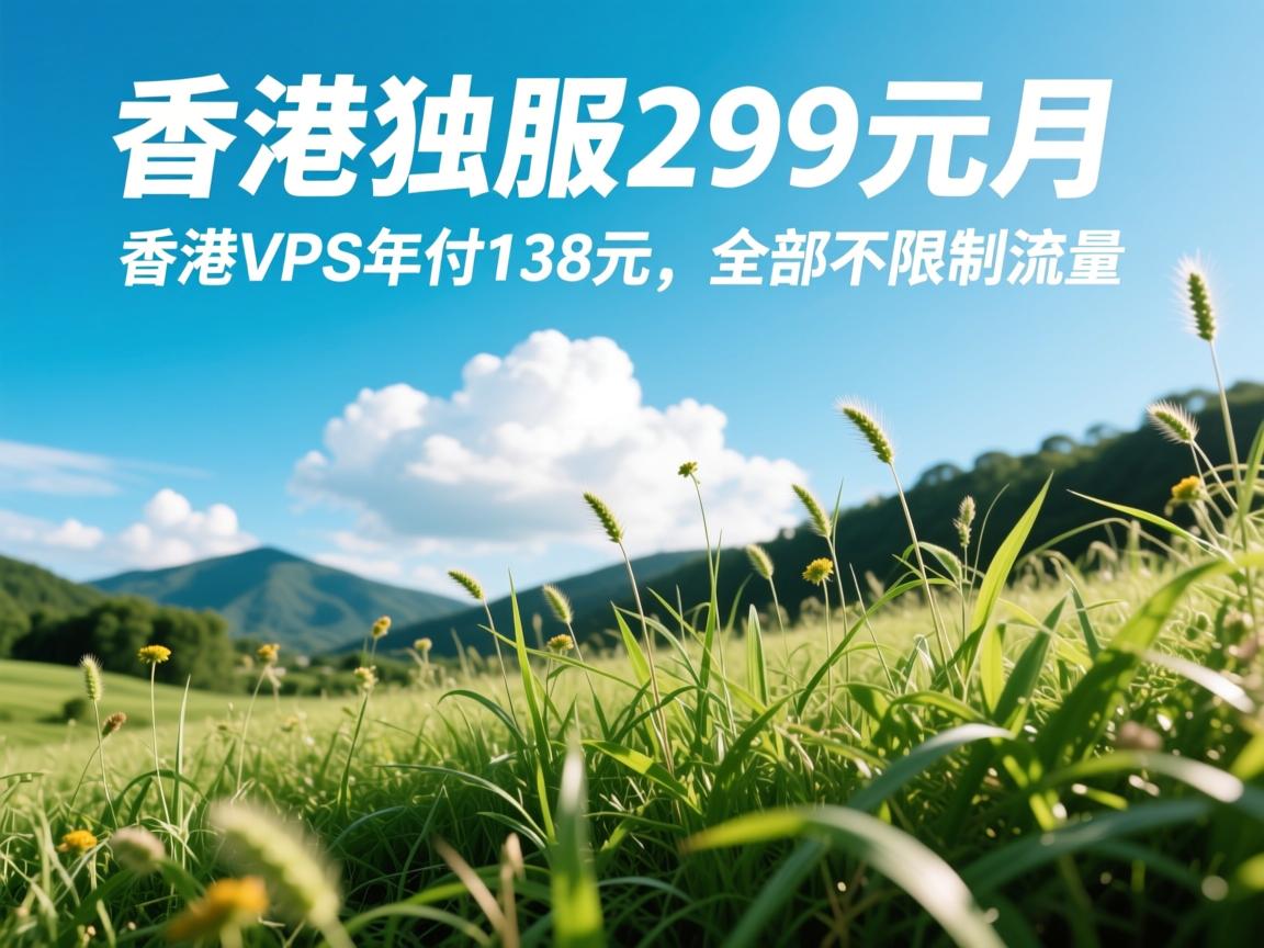 野草云：香港独服299元/月，香港VPS年付138元，全部不限制流量  第2张