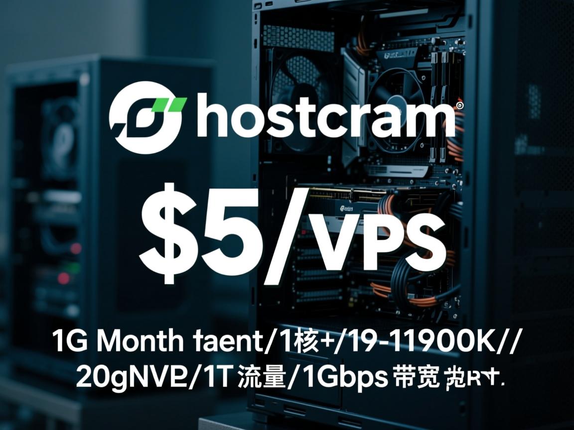 hostcram：美国达拉斯高性能VPS，$5/月，1G内存/1核(i9-11900K)/20gNVMe/1T流量/1Gbps带宽  第2张