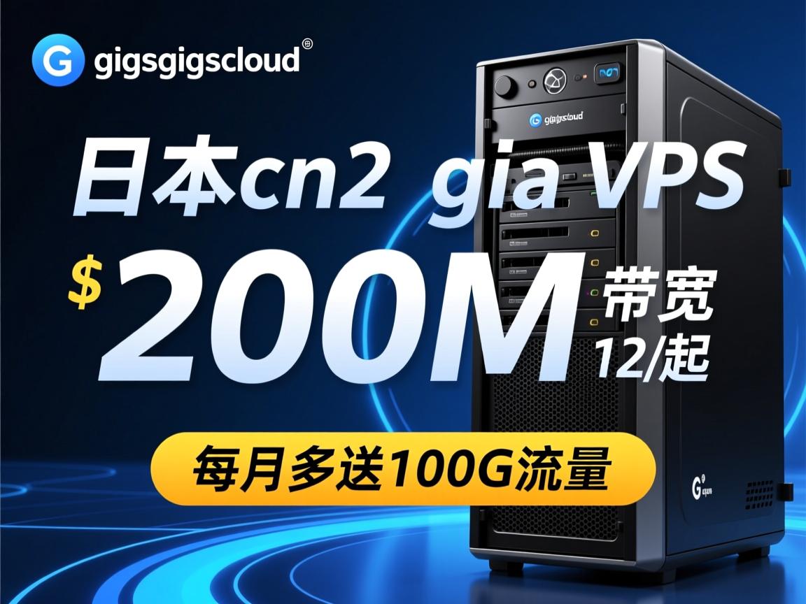 gigsgigscloud：日本cn2 gia vps，200M带宽，$12/月起，每月多送100G流量