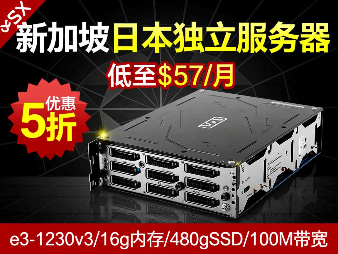 XSX：新加坡/日本独立服务器，5折优惠，低至$57/月，e3-1230v3/16g内存/480gSSD/100M带宽