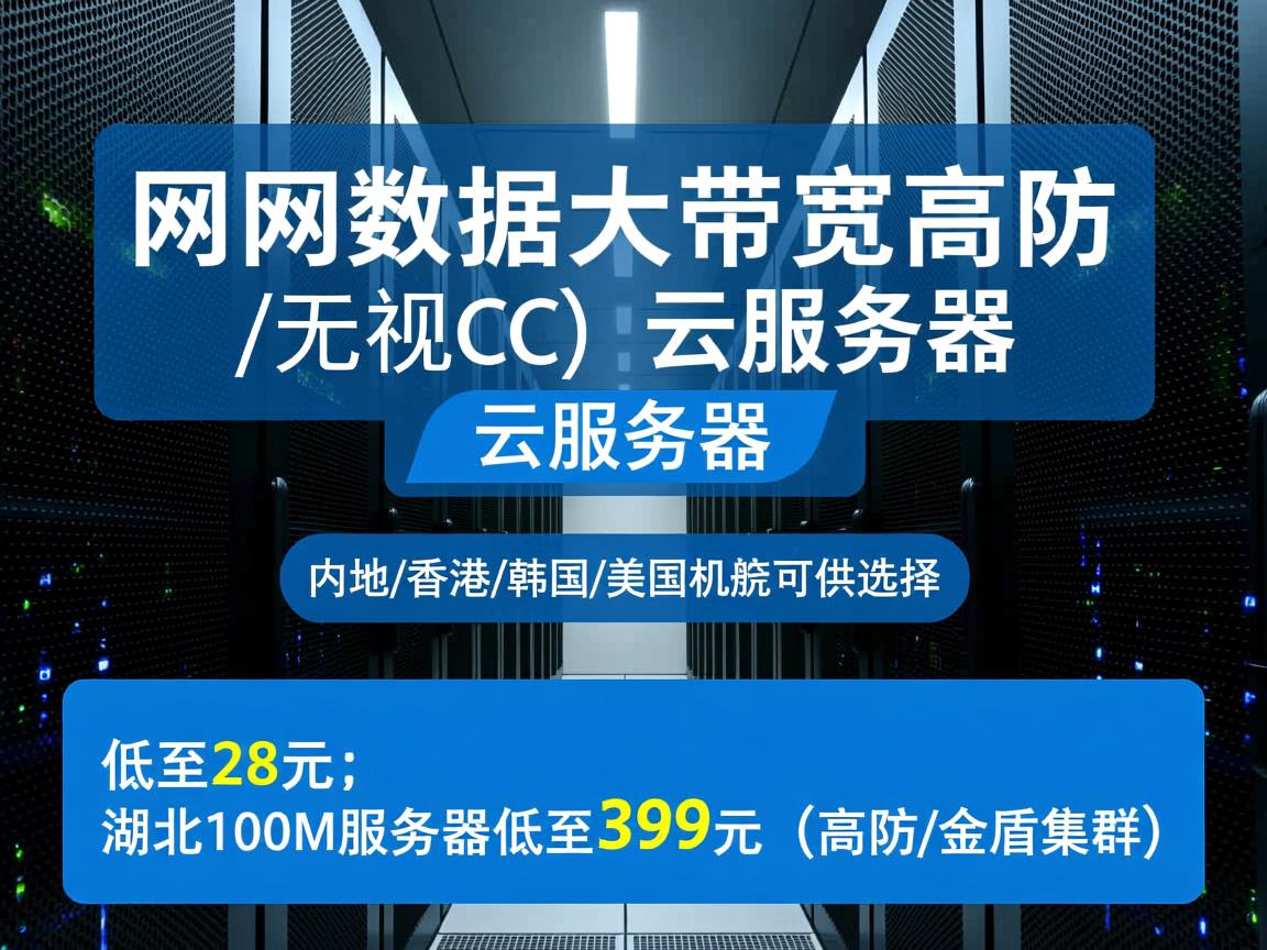 大网数据:大带宽(高防/无视CC)云服务器,内地/香港/韩国/美国机房可供选择,低至28元;湖北100M服务器低至399元(高防/金盾集群) 第2张 大网数据:大带宽(高防/无视CC)云服务器,内地/香港/韩国/美国机房可供选择,低至28元;湖北100M服务器低至399元(高防/金盾集群) 第2张