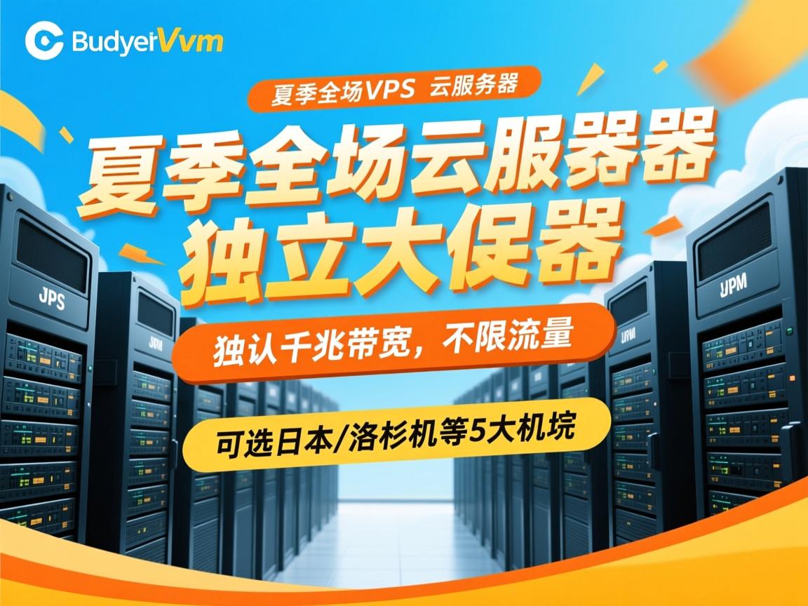 budgetvm：夏季全场VPS、云服务器、独立服务器大促销，默认千兆带宽，不限流量，可选日本/洛杉矶等5大机房
