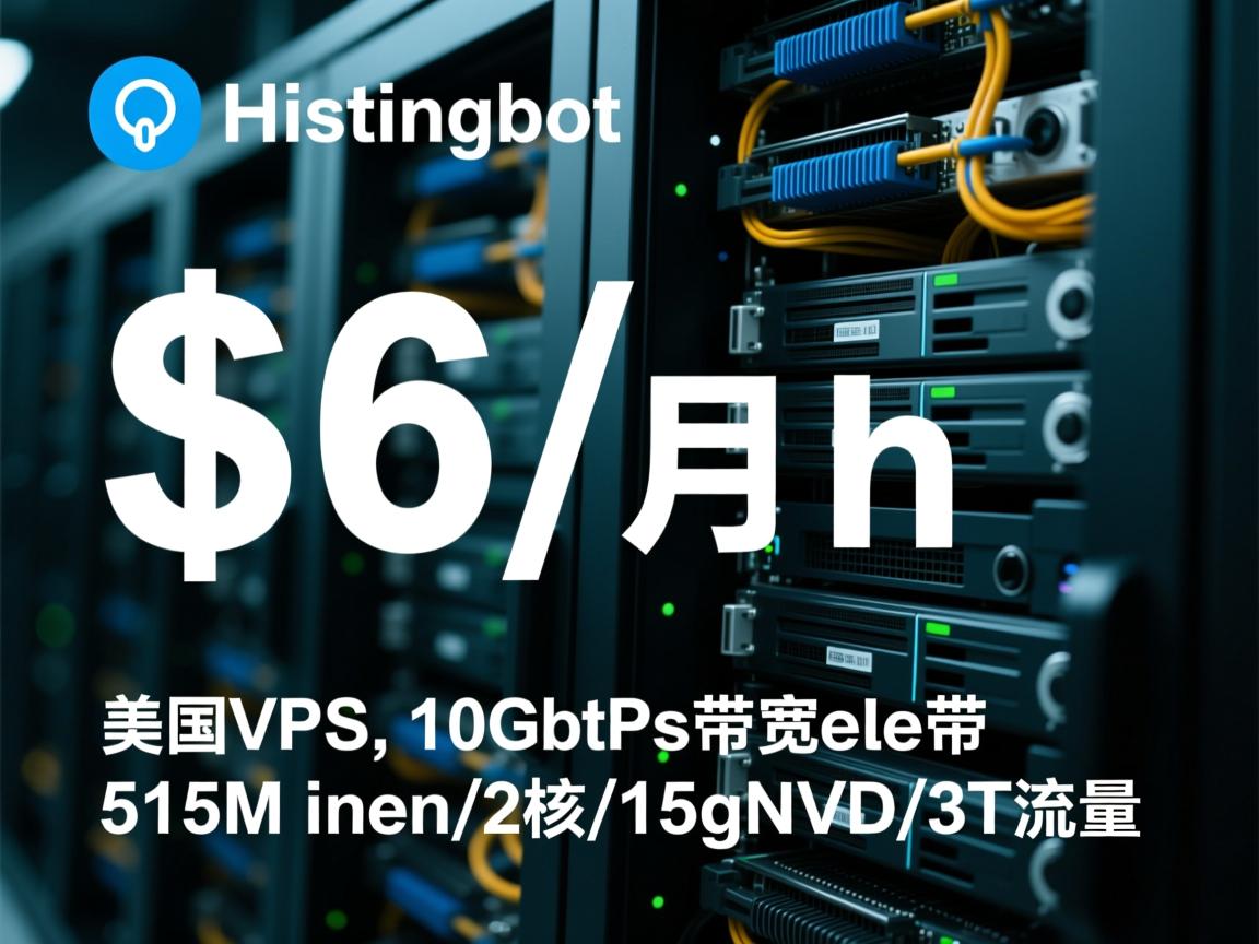 hostingbot：$6/月，美国VPS，10Gbps带宽，512M内存/2核/15gNVMe/3T流量