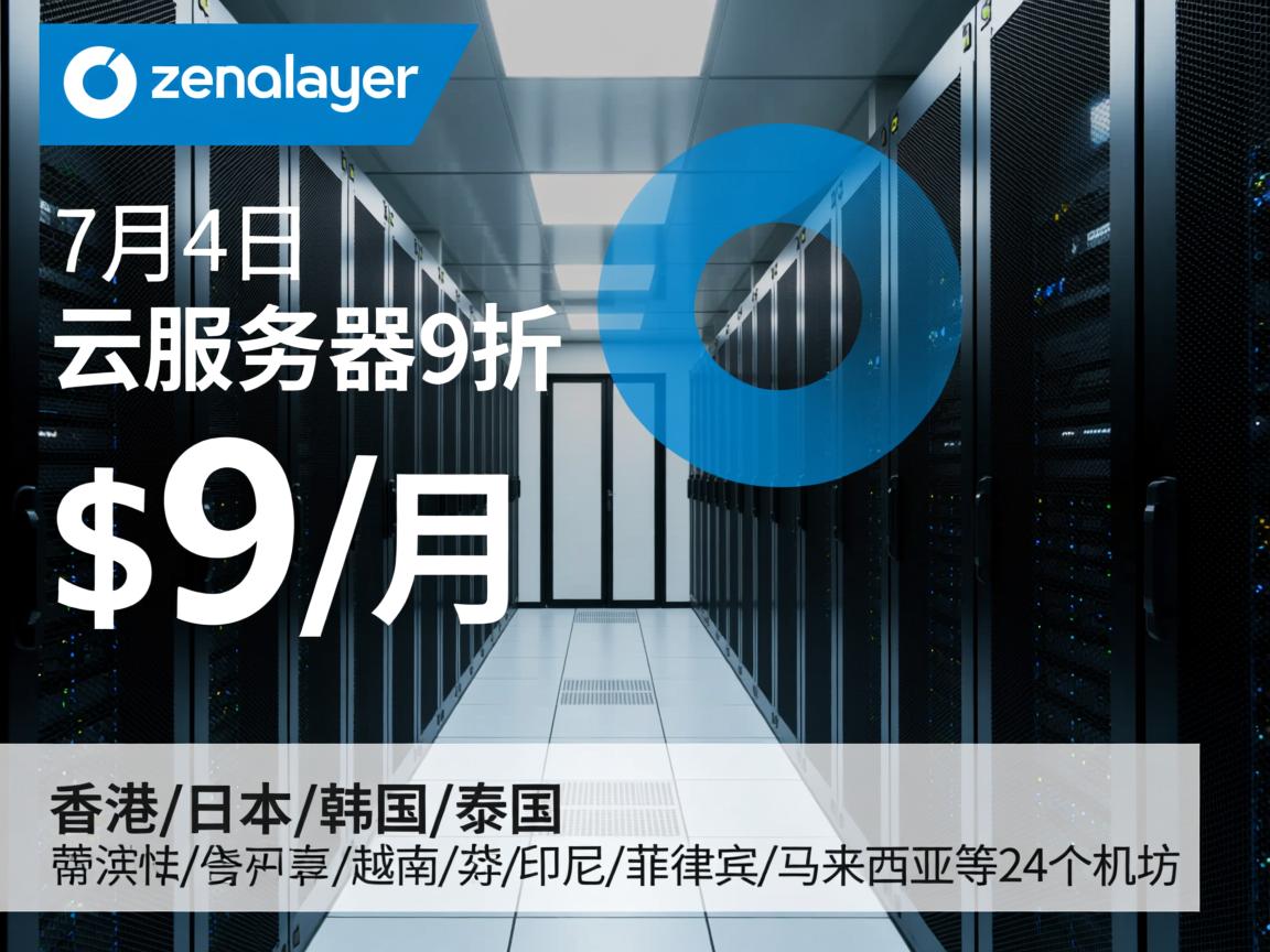 zenlayer：7月4日云服务器9折，$9/月，香港/日本/韩国/泰国/越南/印尼/菲律宾/马来西亚等24个机房
