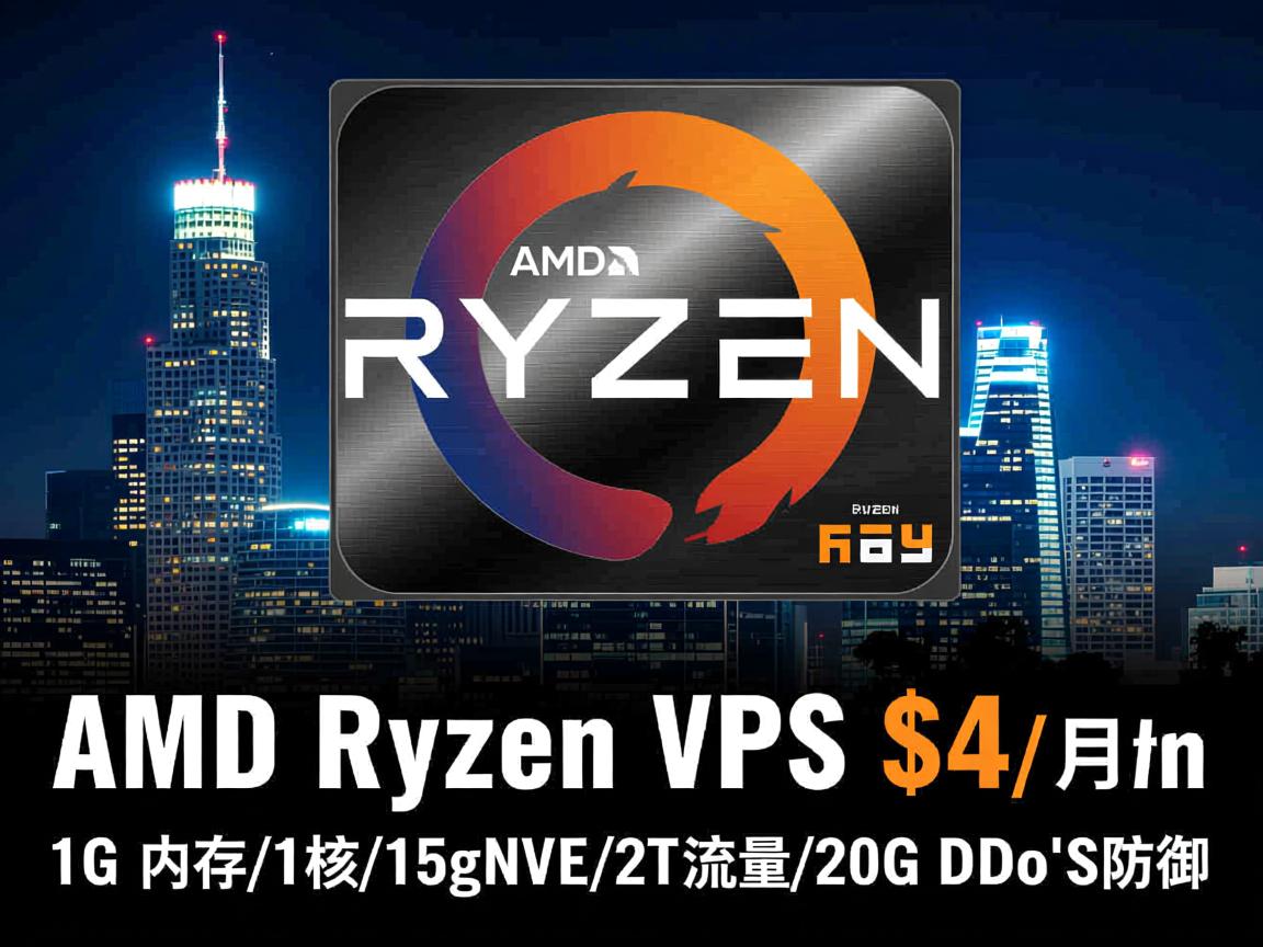 iniz：洛杉矶AMD Ryzen VPS，$4/月，1G内存/1核/15gNVMe/2T流量/20G DDoDS防御