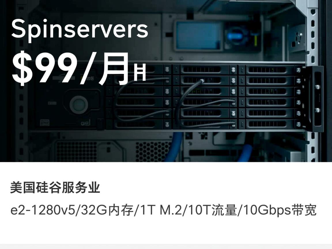spinservers：$99/月，美国硅谷服务器，e3-1280v5/32G内存/1T M.2/10T流量/10Gbps带宽  第1张