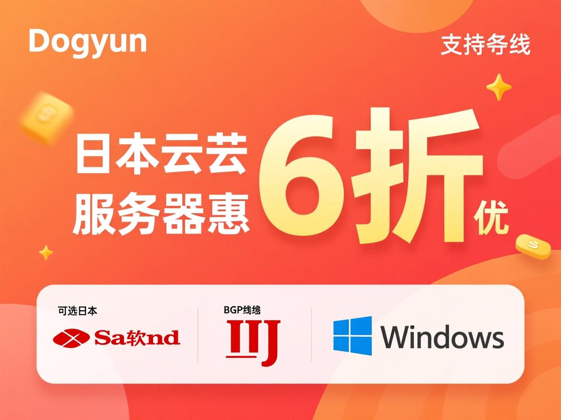 dogyun：日本云服务器6折优惠，可选日本软银、IIJ、BGP线路，支持Windows  第2张