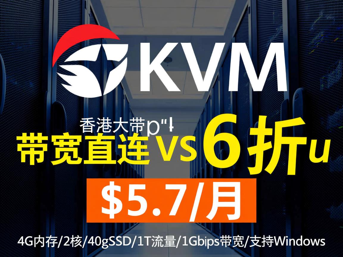hostkvm：香港大带宽直连VPS，6折优惠，$5.7/月，4G内存/2核/40gSSD/1T流量/1Gbps带宽，支持Windows  第3张