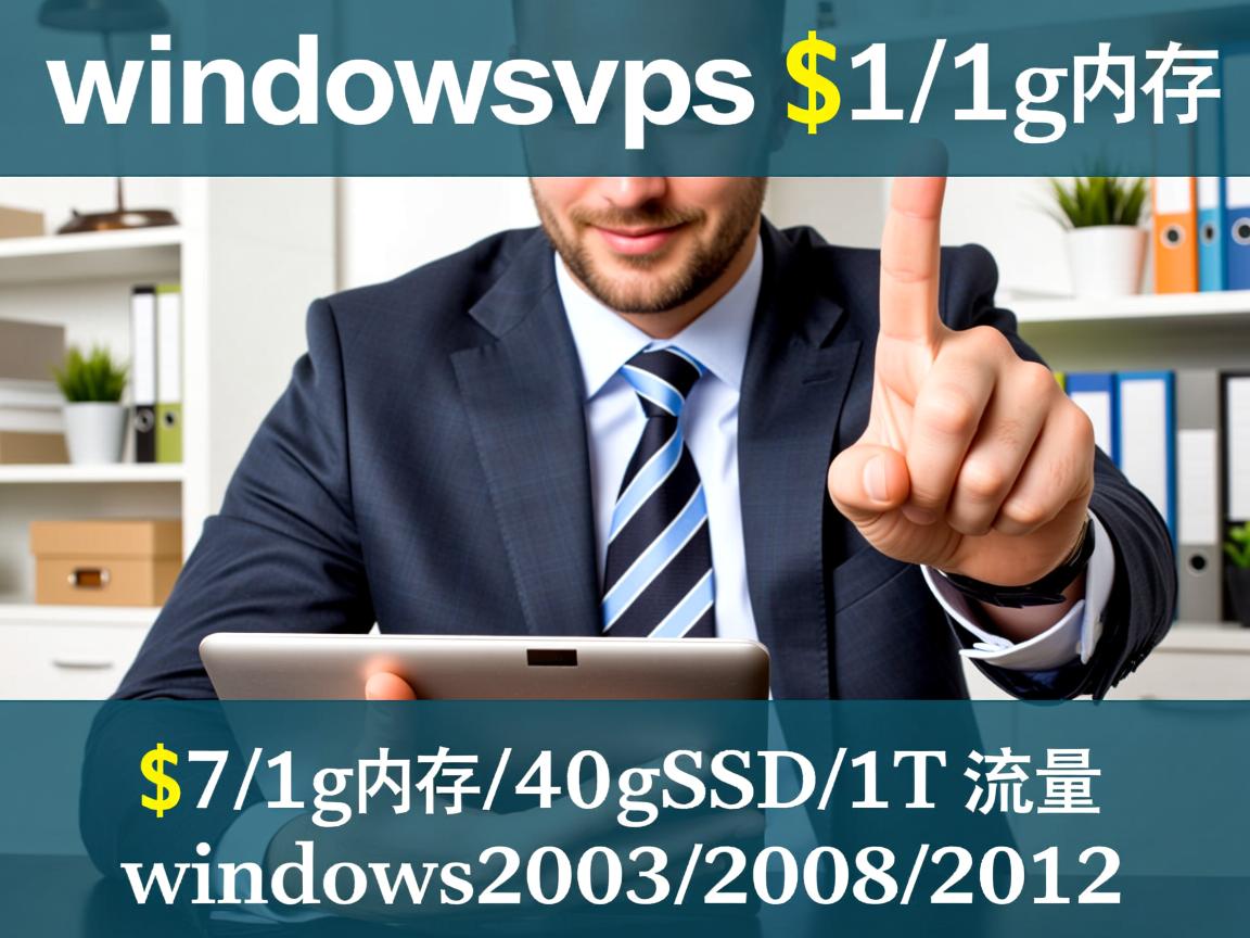 cheapwindowsvps-$7/1g内存/40gSSD/1T流量/windows2003/2008/2012