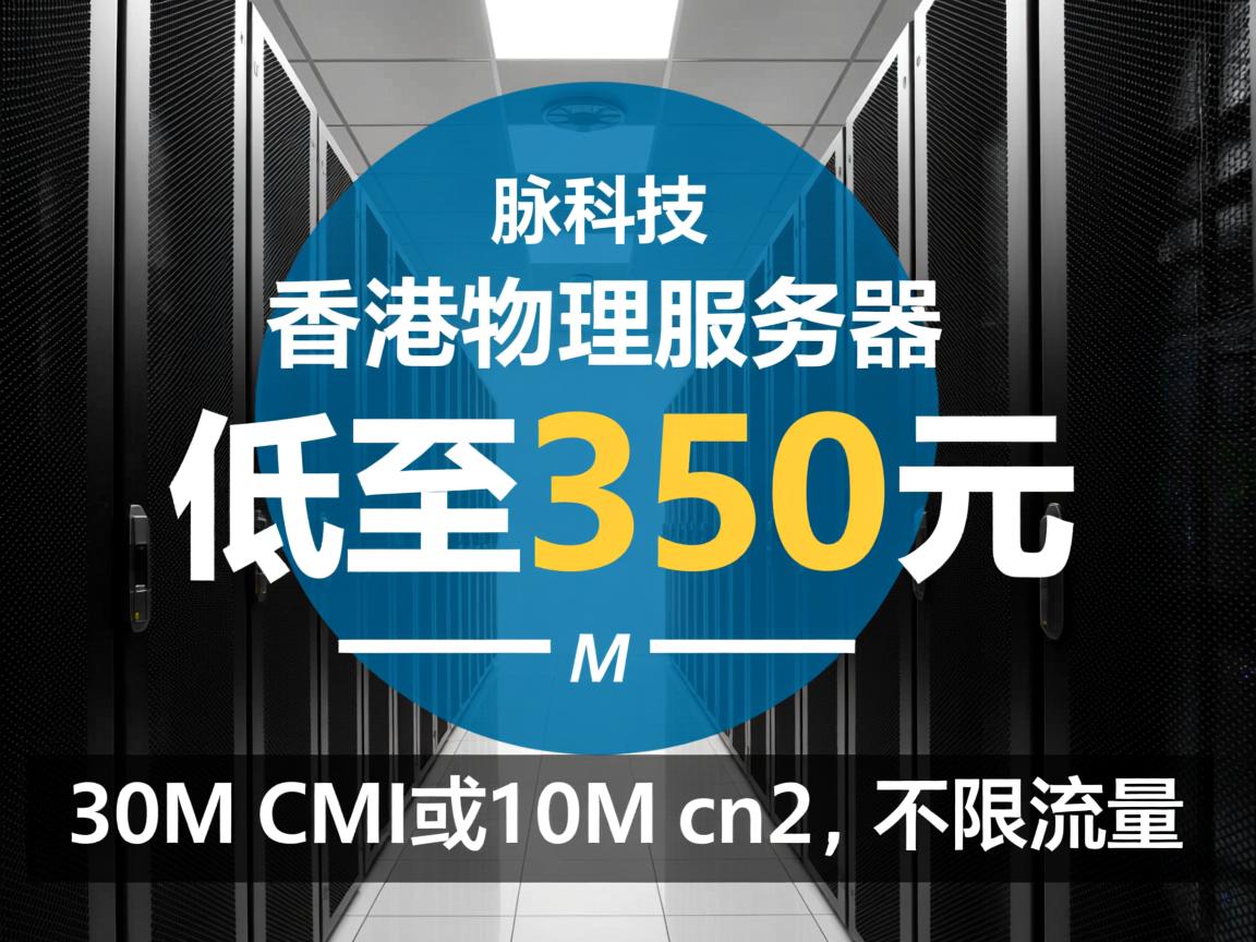数脉科技：香港物理服务器，低至350元，30M CMI或10M cn2，不限流量  第2张
