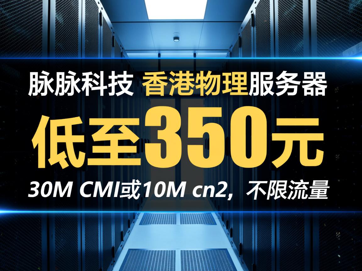 数脉科技：香港物理服务器，低至350元，30M CMI或10M cn2，不限流量  第3张
