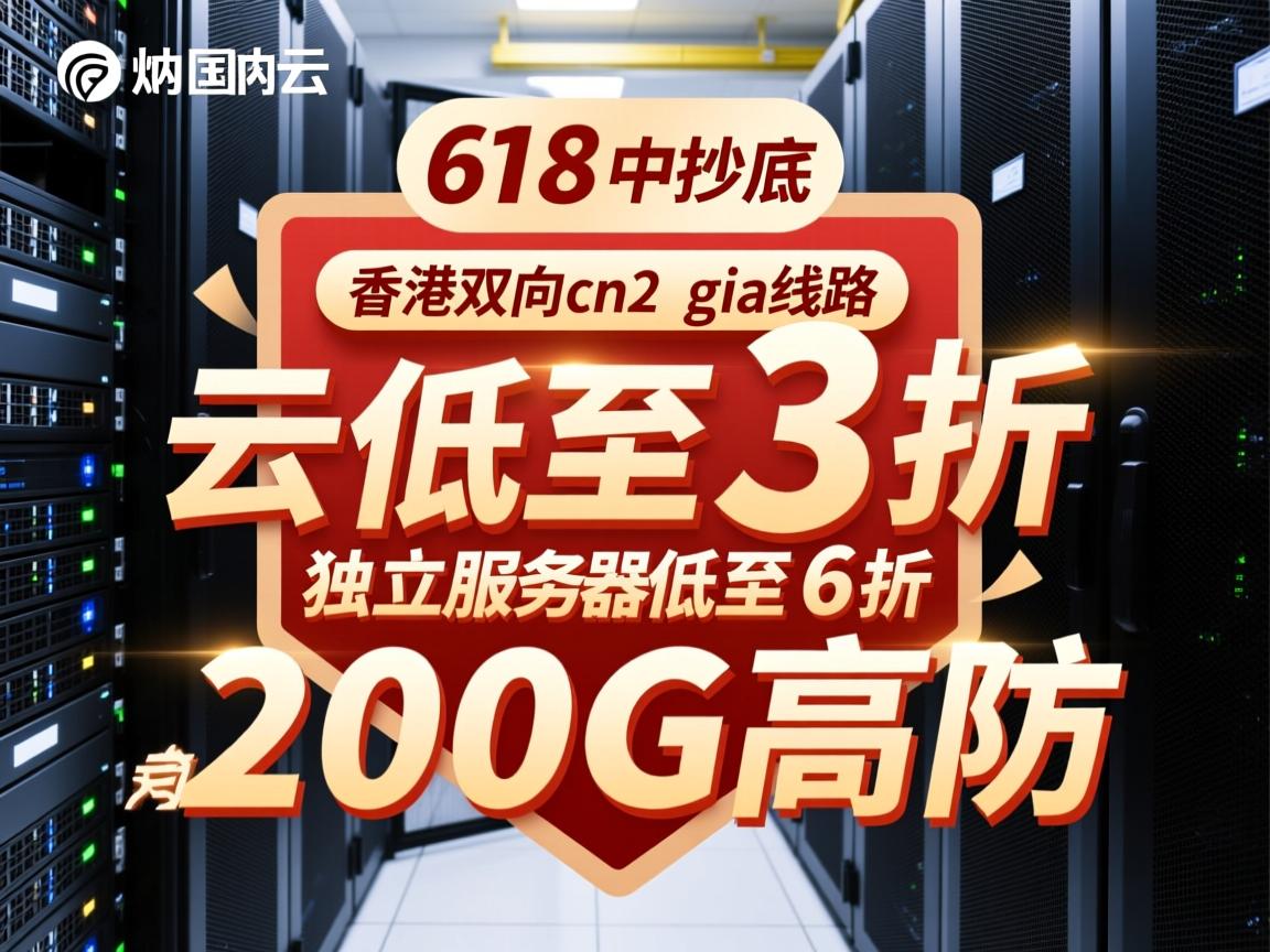 华纳云：618年中抄底，香港双向cn2 gia线路，云服务器低至3折，独立服务器低至6折，有200G高防