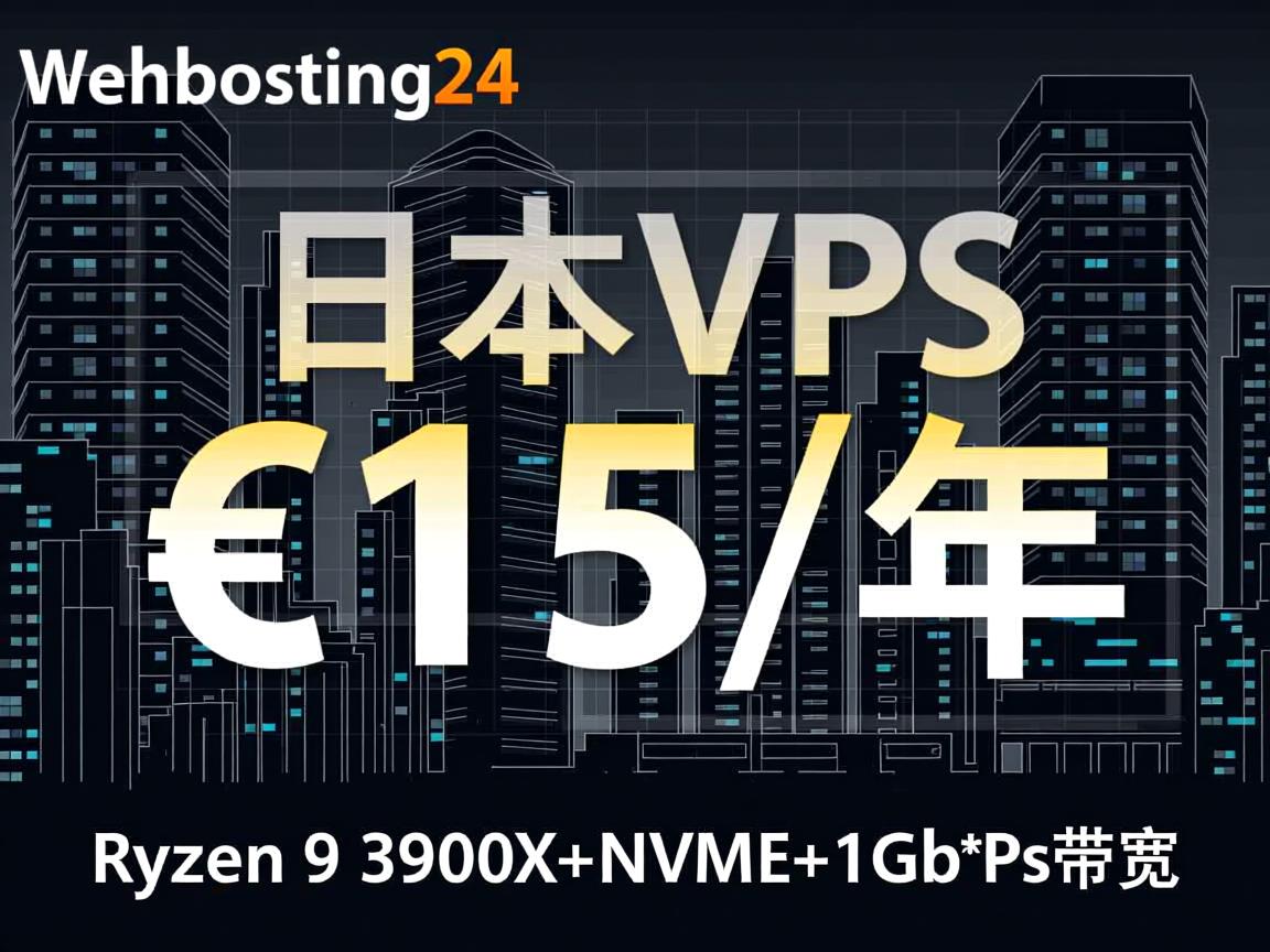 webhosting24：日本VPS，€15/年，Ryzen 9 3900X+NVMe+1Gbps带宽
