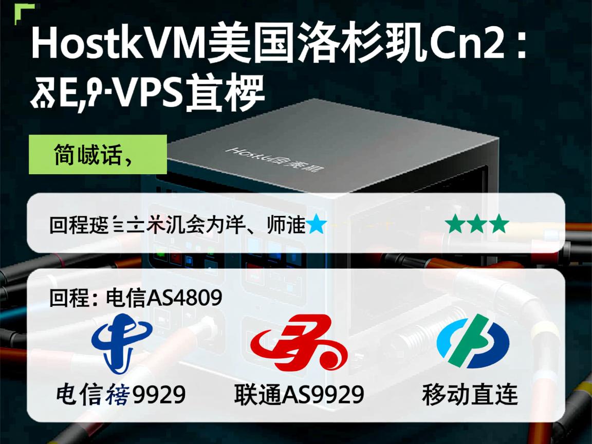 简单测评hostkvm美国洛杉矶cn2 vps，回程：电信AS4809、联通AS9929、移动直连  第1张