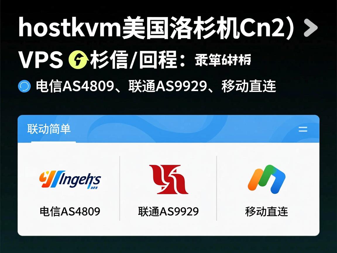 简单测评hostkvm美国洛杉矶cn2 vps，回程：电信AS4809、联通AS9929、移动直连  第3张