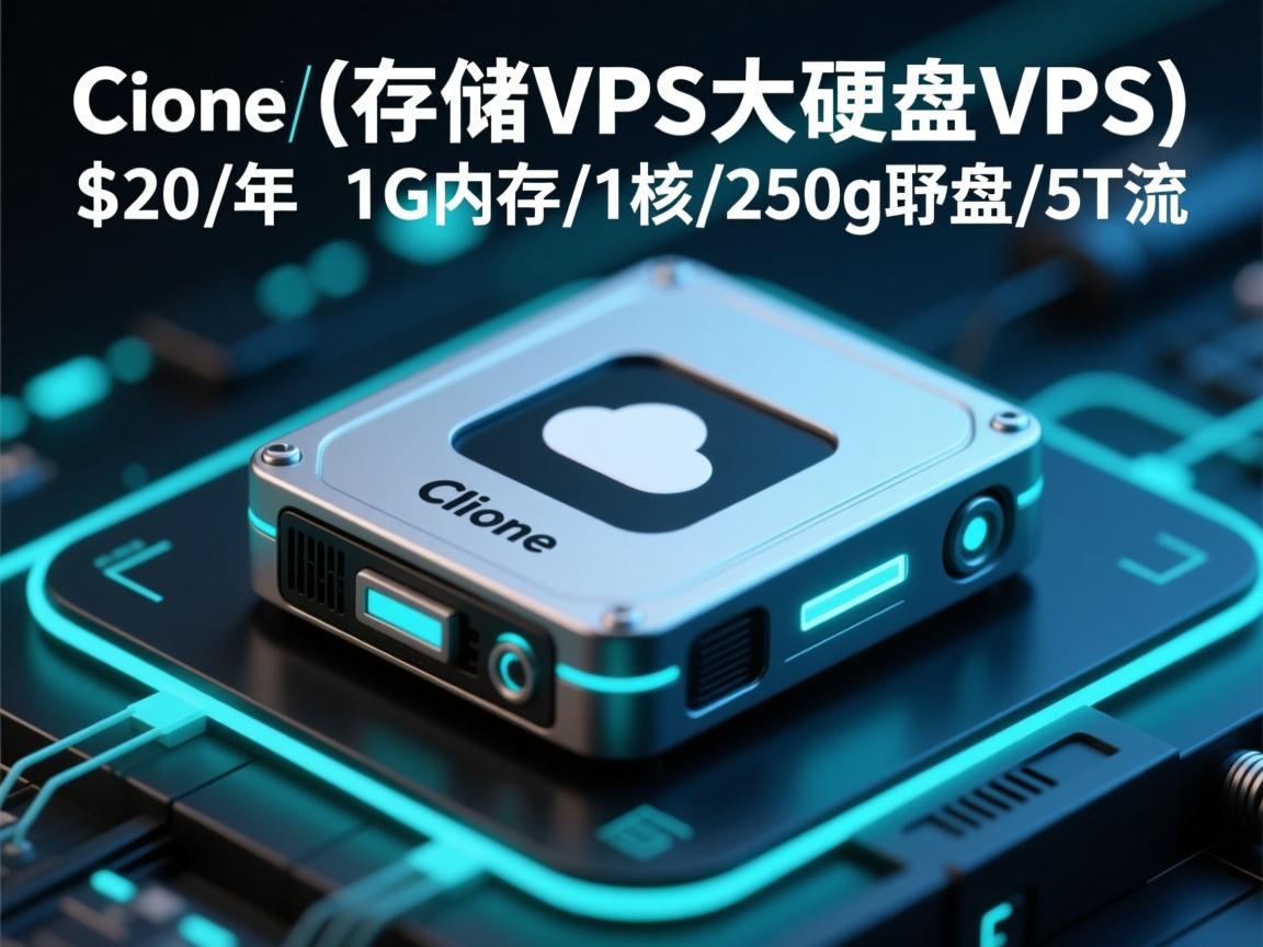 cloudcone：存储VPS（大硬盘VPS）,$20/年，1G内存/1核/250g硬盘/5T流