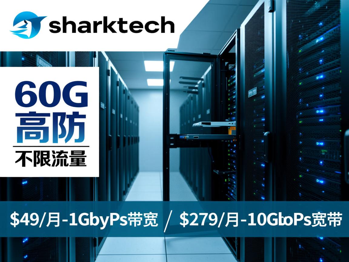 sharktech：美国独立服务器，60G高防，不限流量，$49/月-1Gbps带宽，$279/月-10Gbps带宽